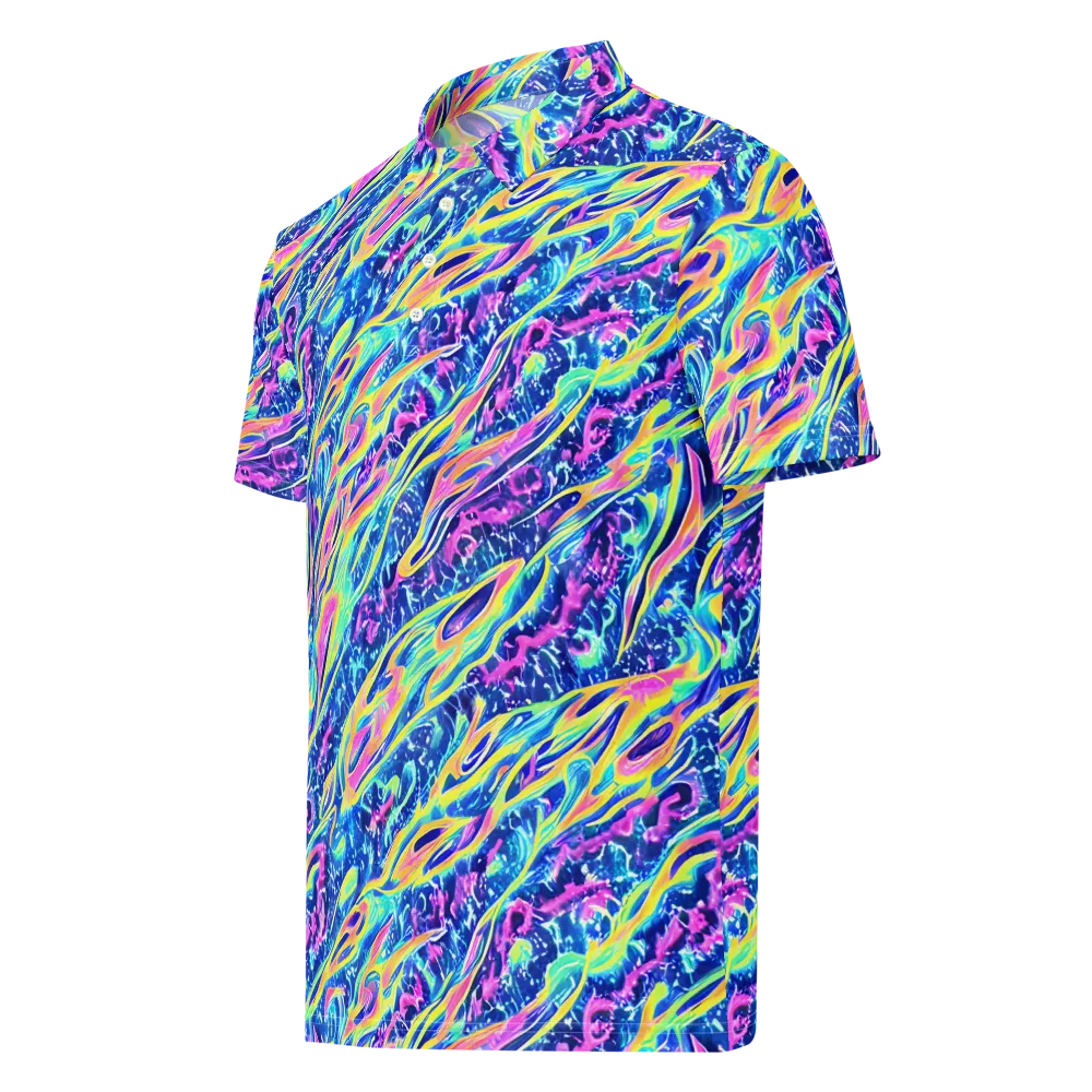 Luminous Rapids on Men's Slim Fit Polo Shirt — Left Front