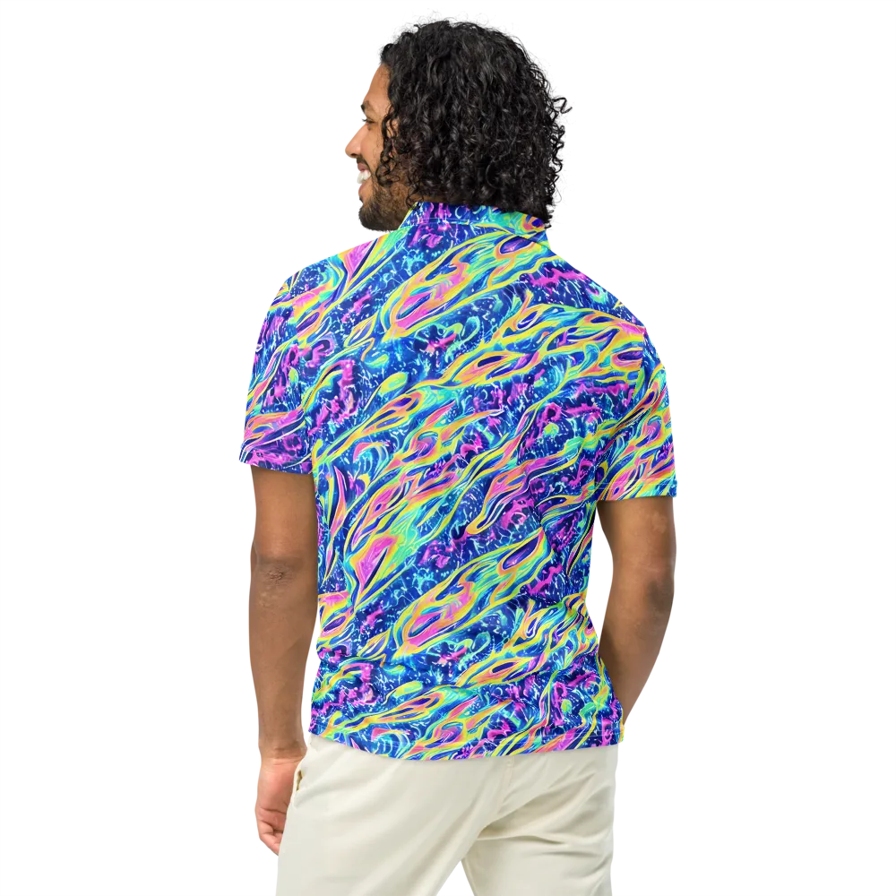 Luminous Rapids on Men's Slim Fit Polo Shirt — Back