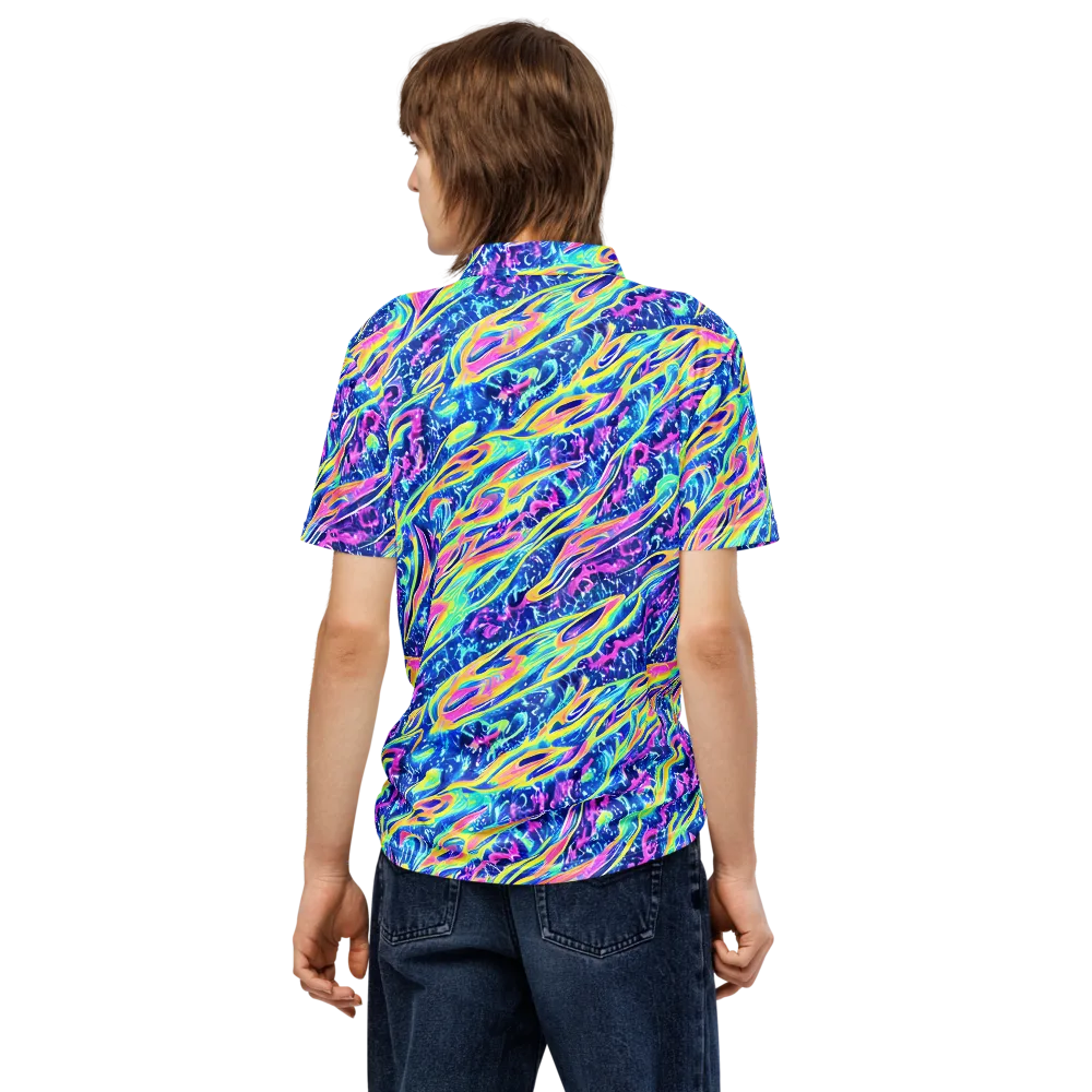 Luminous Rapids on Men's Slim Fit Polo Shirt — Back