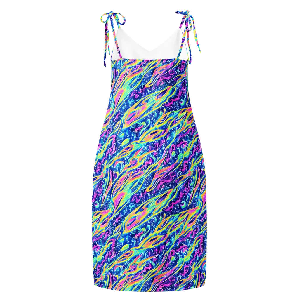 Luminous Rapids on Slip Dress — Back