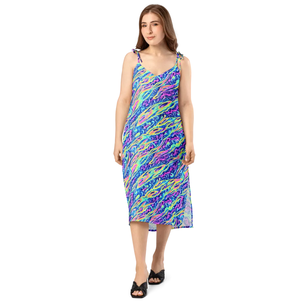 Luminous Rapids on Slip Dress — Front