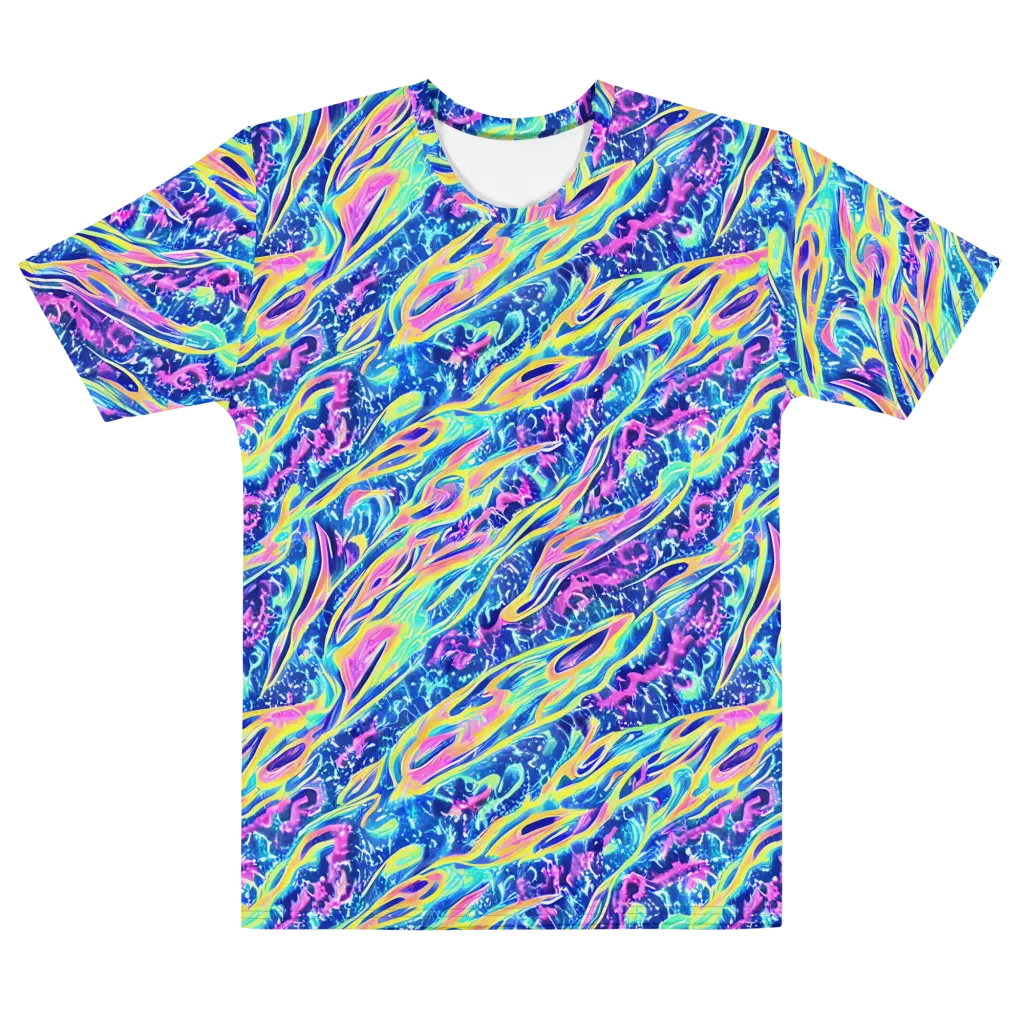 Luminous Rapids on Men's Cotton Crew Neck T-Shirt — Front