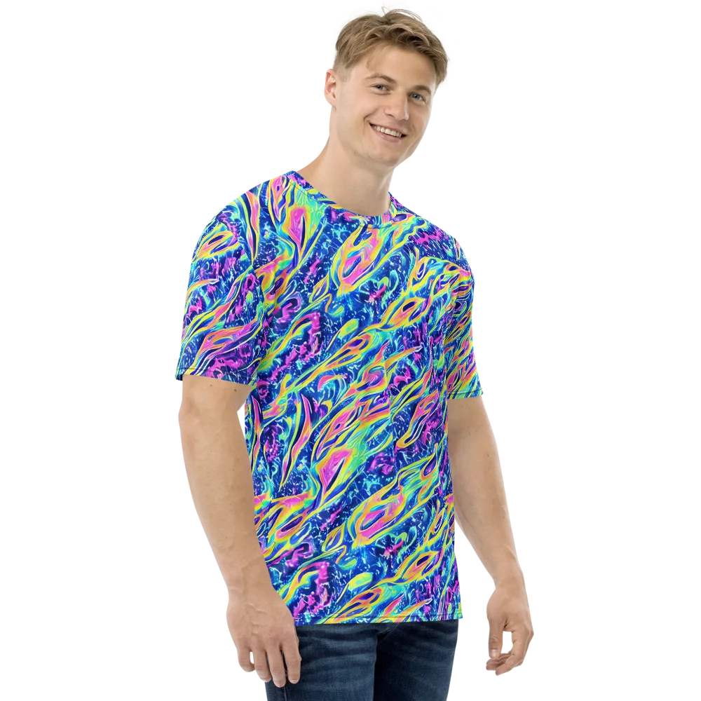 Luminous Rapids on Men's Crew Neck T-Shirt — Right