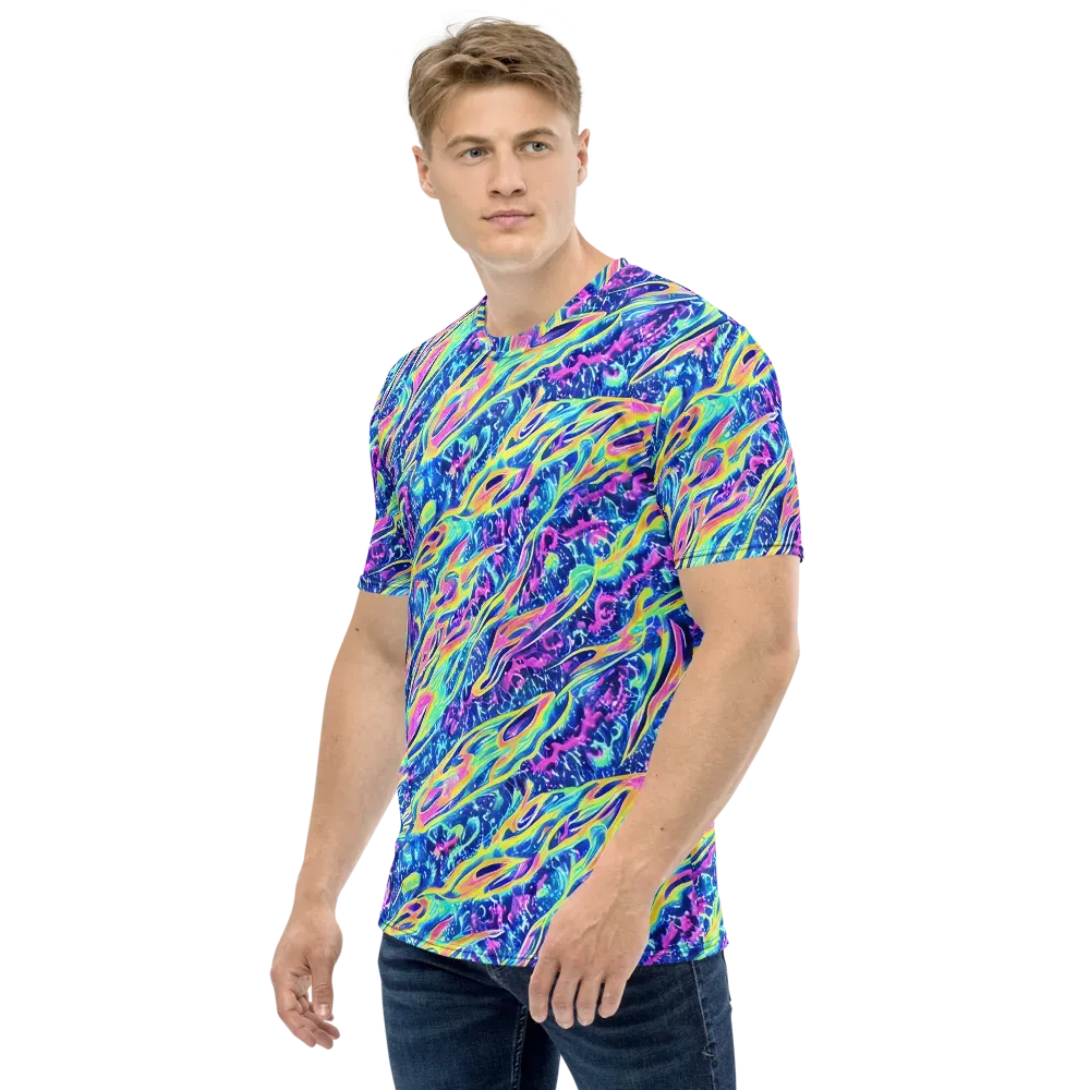 Luminous Rapids on Men's Crew Neck T-Shirt — Left