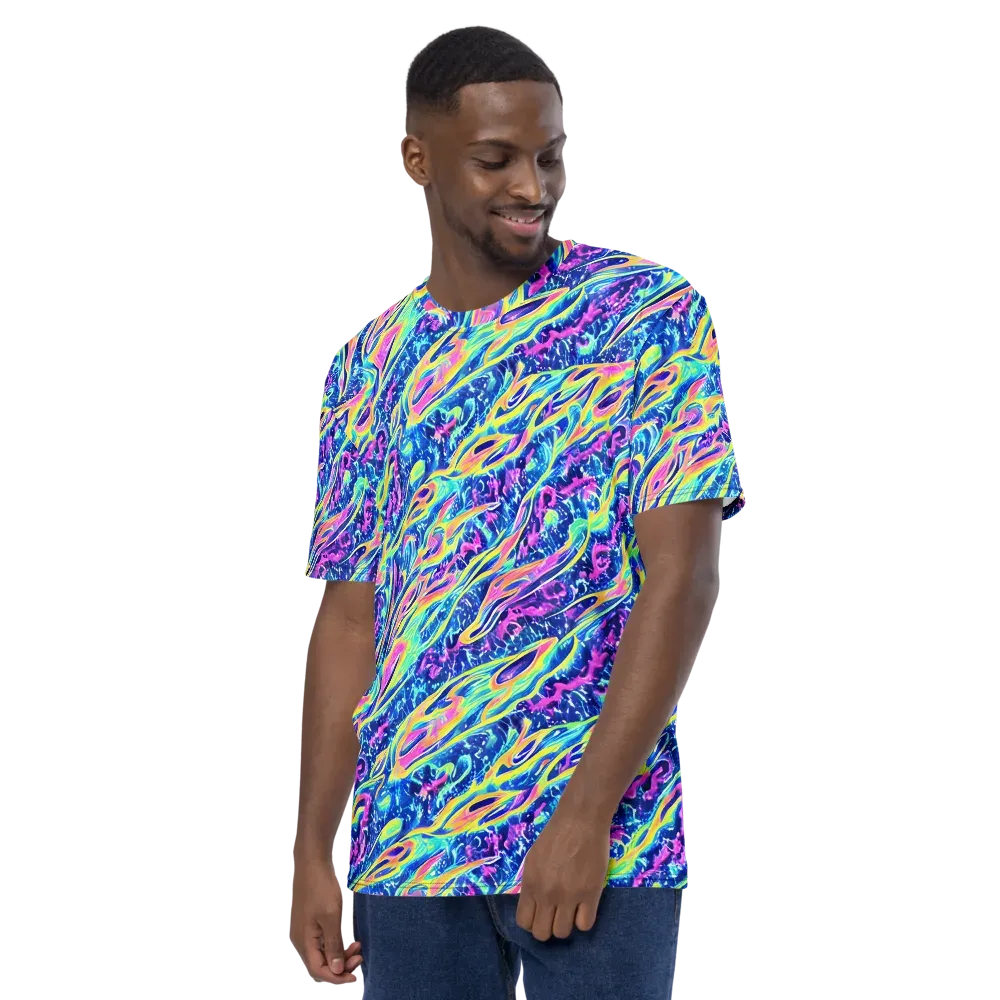 Luminous Rapids on Men's Crew Neck T-Shirt — Left