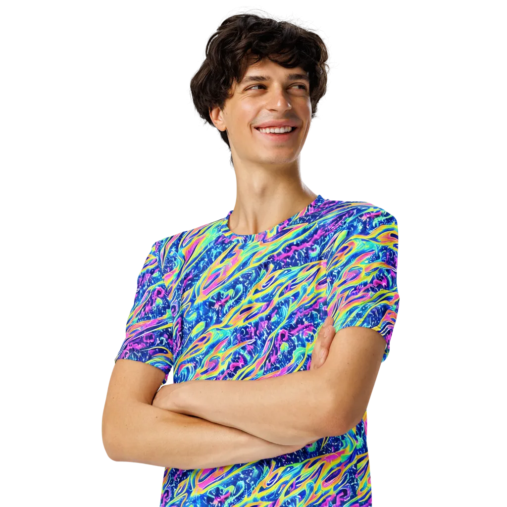 Luminous Rapids on Men's Crew Neck T-Shirt — Left Front
