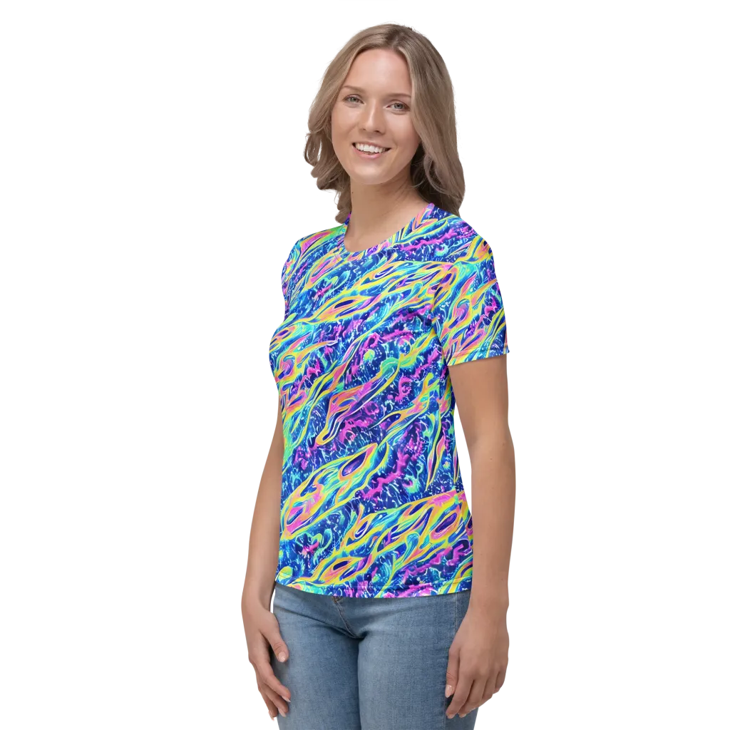 Luminous Rapids on Women's Crew Neck T-Shirt — Left