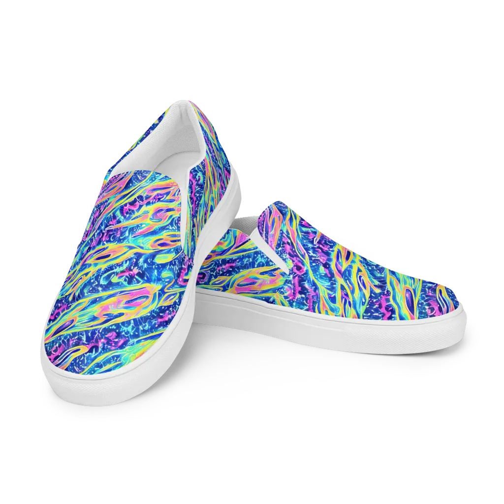 Luminous Rapids on Men's Slip-On Canvas Shoes — Left Front