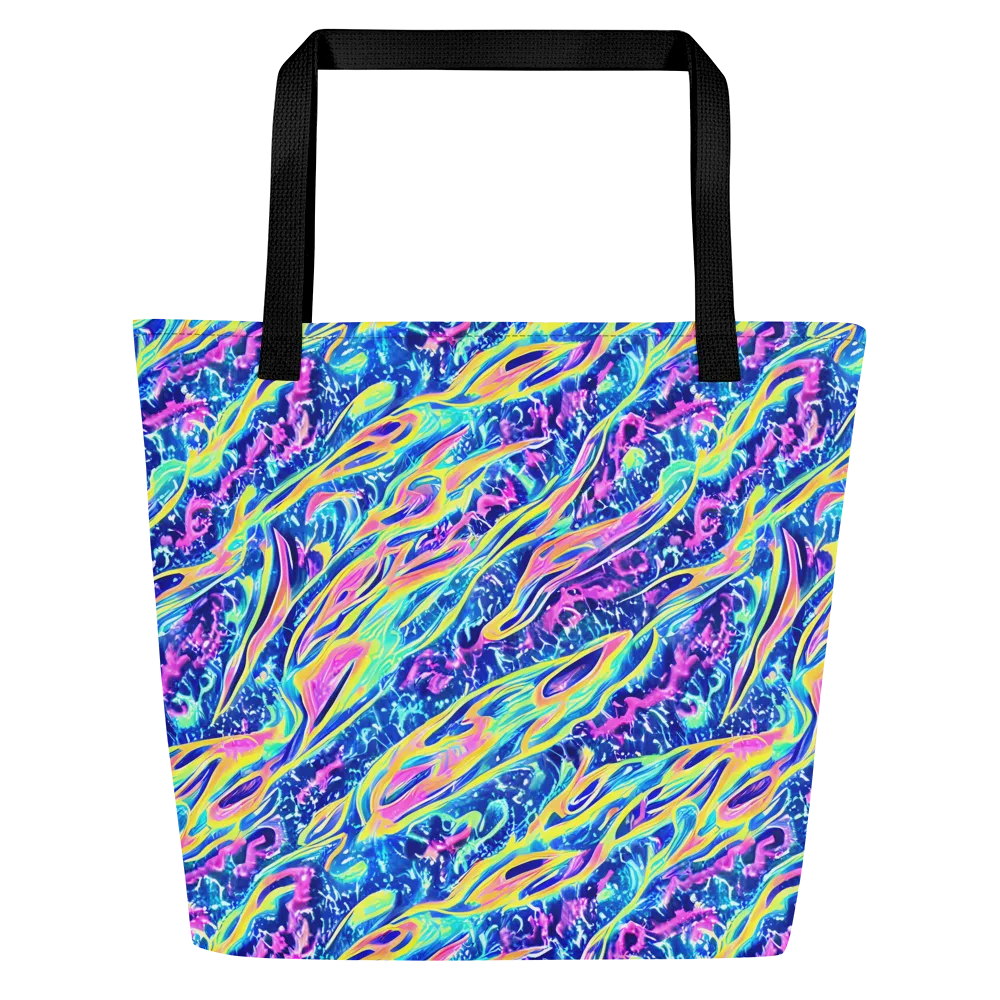 Luminous Rapids on Large Tote Bag W/ Pocket — Front