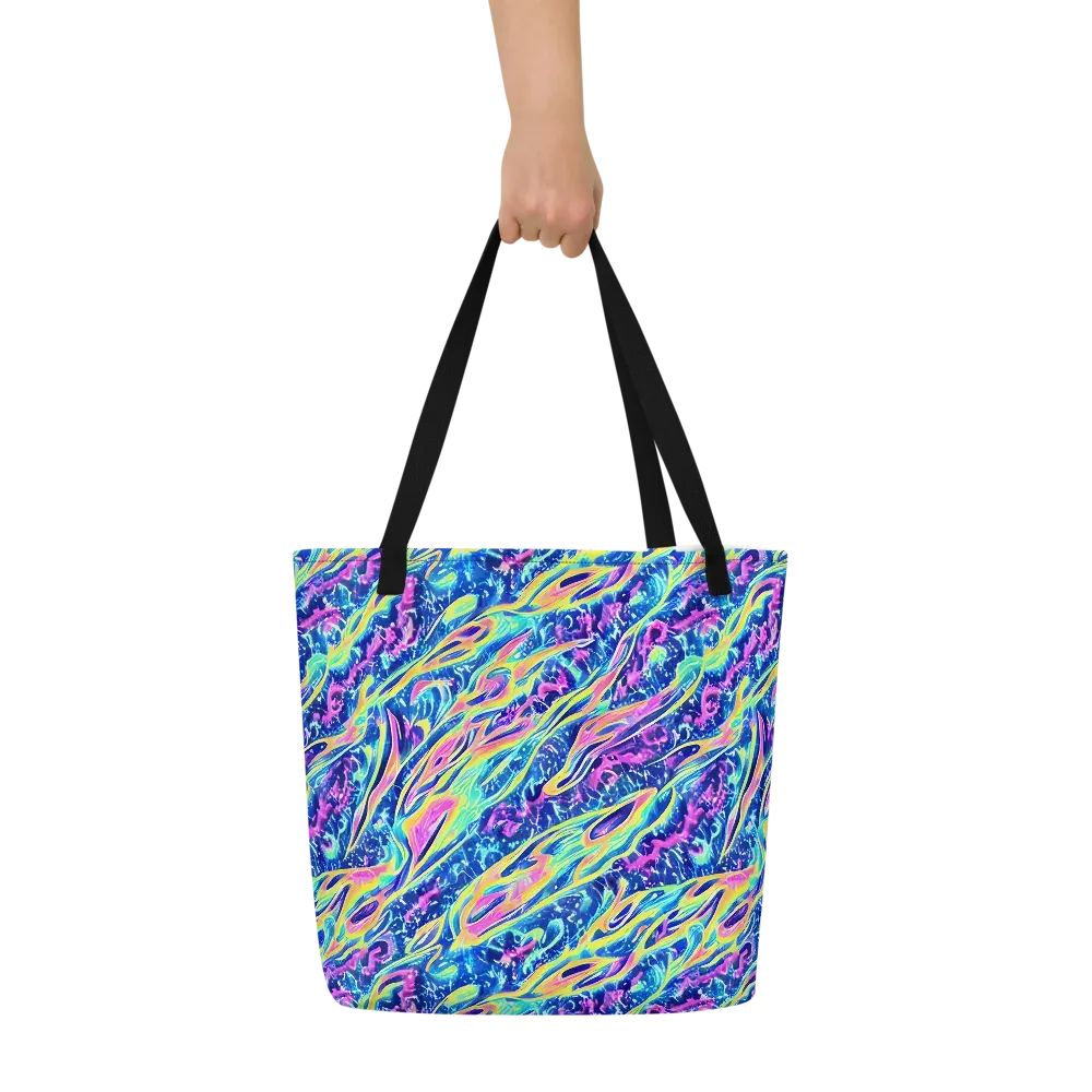 Luminous Rapids on Large Tote Bag W/ Pocket — Front