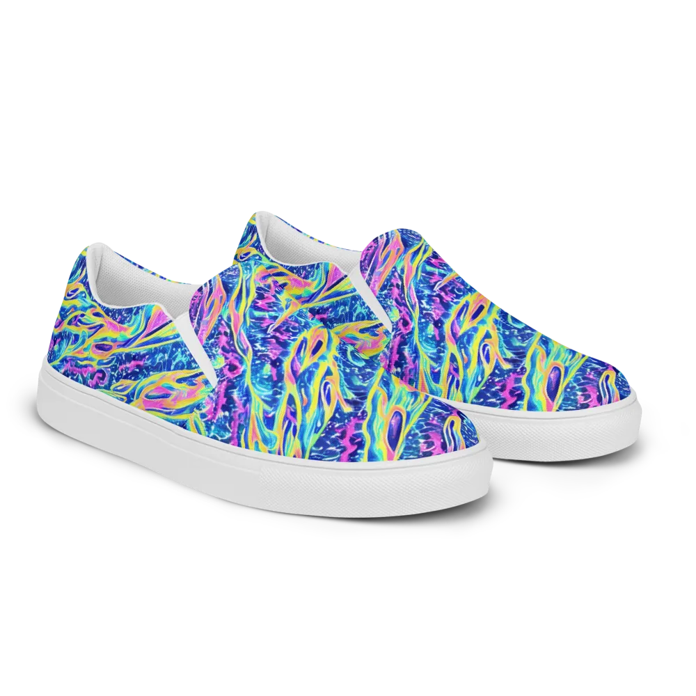 Luminous Rapids on Women's Slip-On Canvas Shoes — Right Front