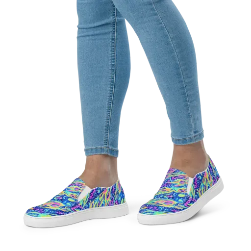 Luminous Rapids on a Women's Slip-On Canvas Shoes