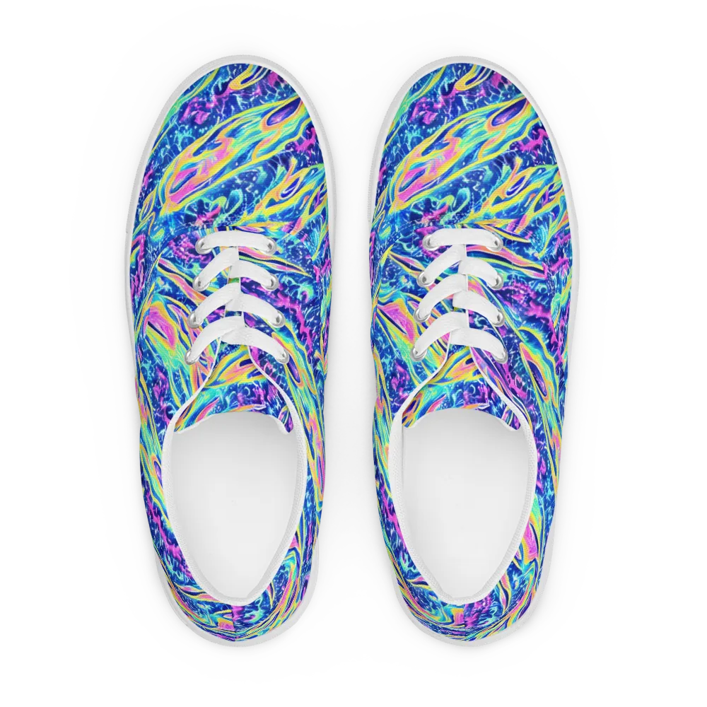 Luminous Rapids on Men's Lace-Up Canvas Shoes — Front
