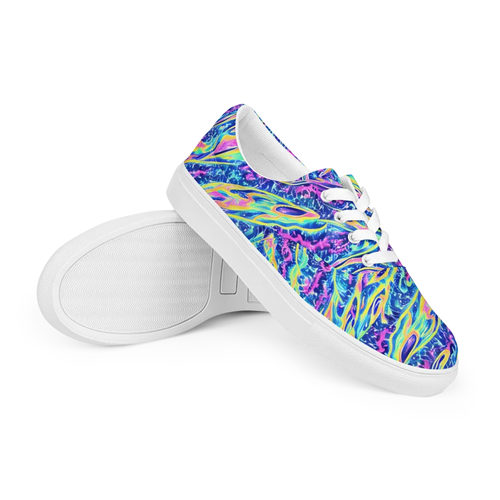 Luminous Rapids on Men's Lace-Up Canvas Shoes — Right Front