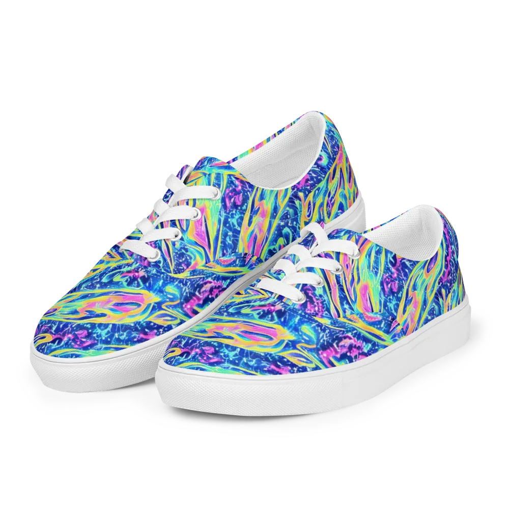 Luminous Rapids on Men's Lace-Up Canvas Shoes — Left Front