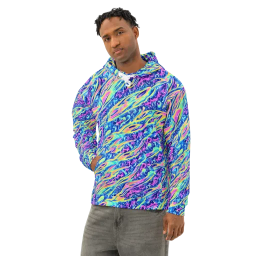 Luminous Rapids on a Cotton Hoodie
