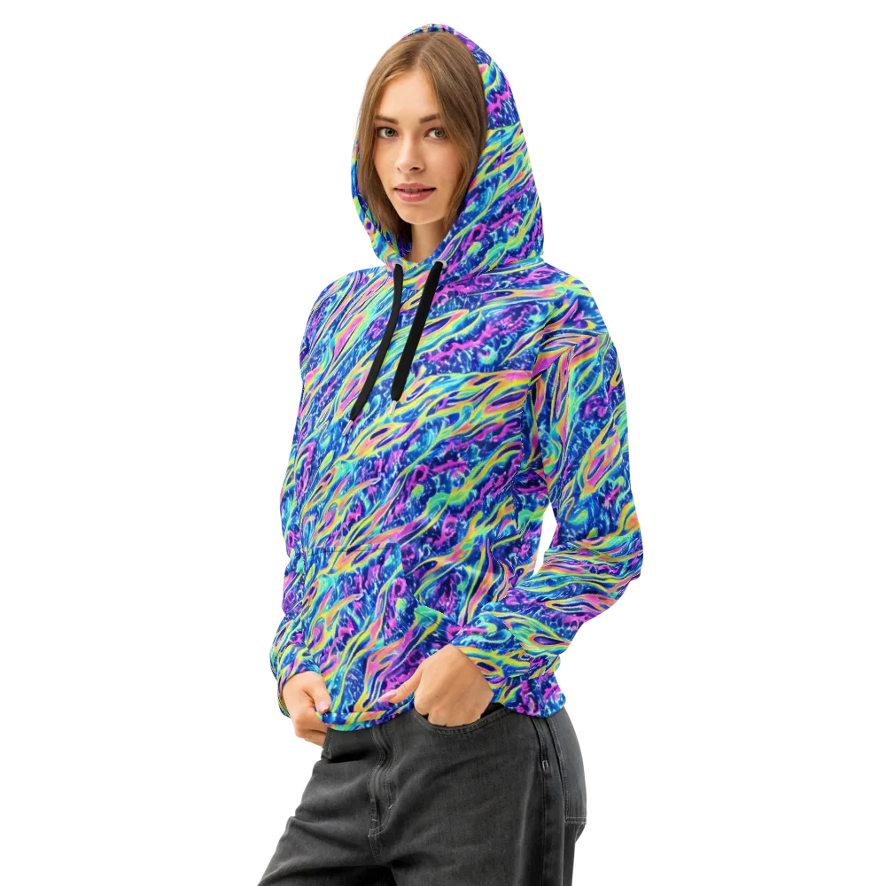 Luminous Rapids on Cotton Hoodie — Left Front