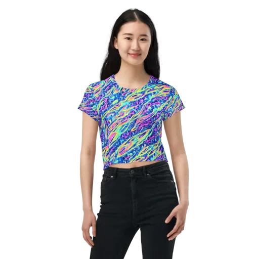 Luminous Rapids on a Crop Tee
