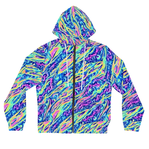 Luminous Rapids on a Women's Full-Zip Hoodie