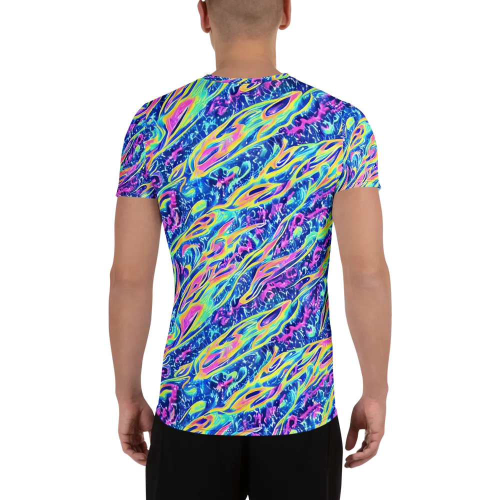 Luminous Rapids on Men's Athletic T-Shirt — Back