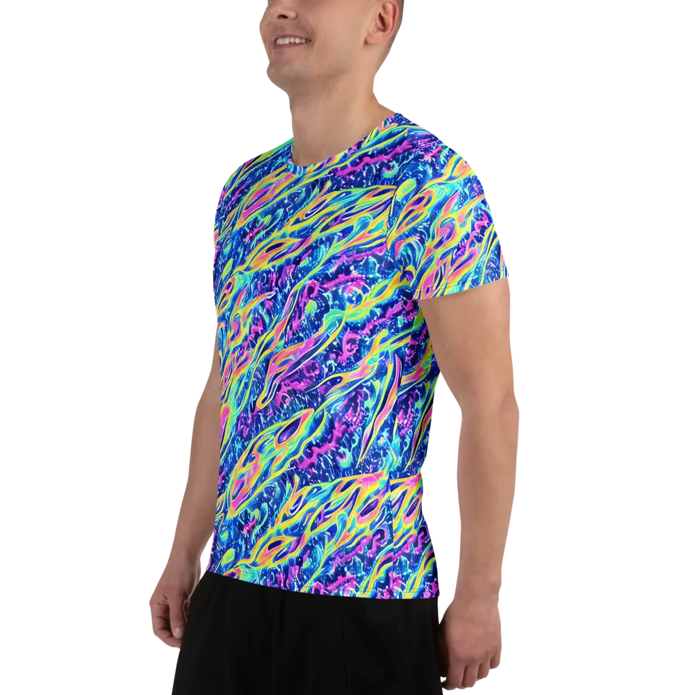 Luminous Rapids on Men's Athletic T-Shirt — Left