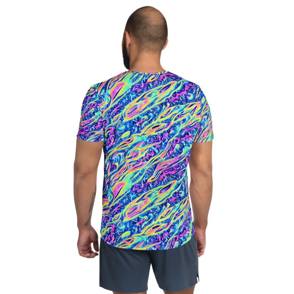 Luminous Rapids on Men's Athletic T-Shirt — Back