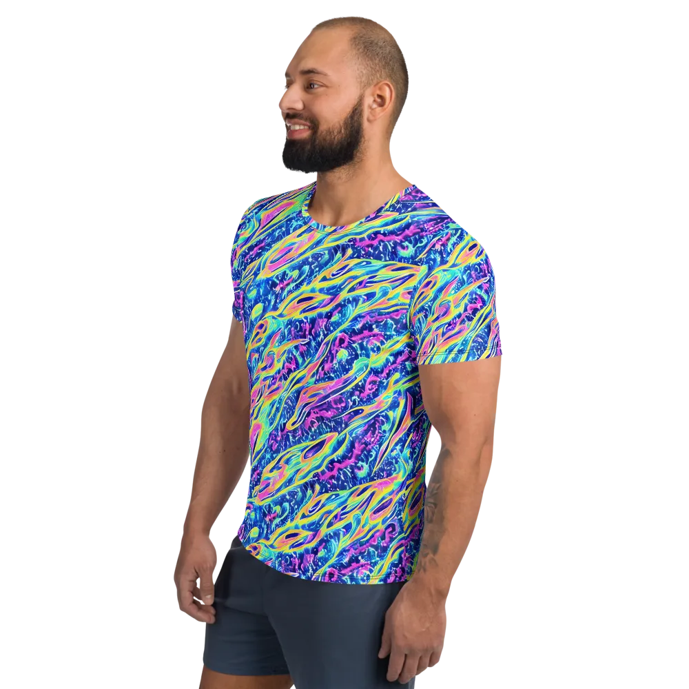 Luminous Rapids on Men's Athletic T-Shirt — Left