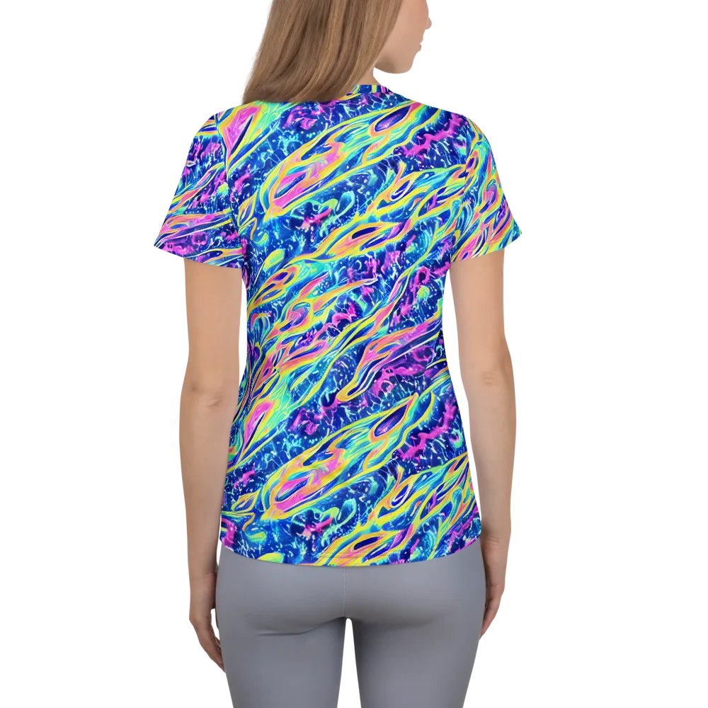 Luminous Rapids on Women's Athletic T-Shirt — Back