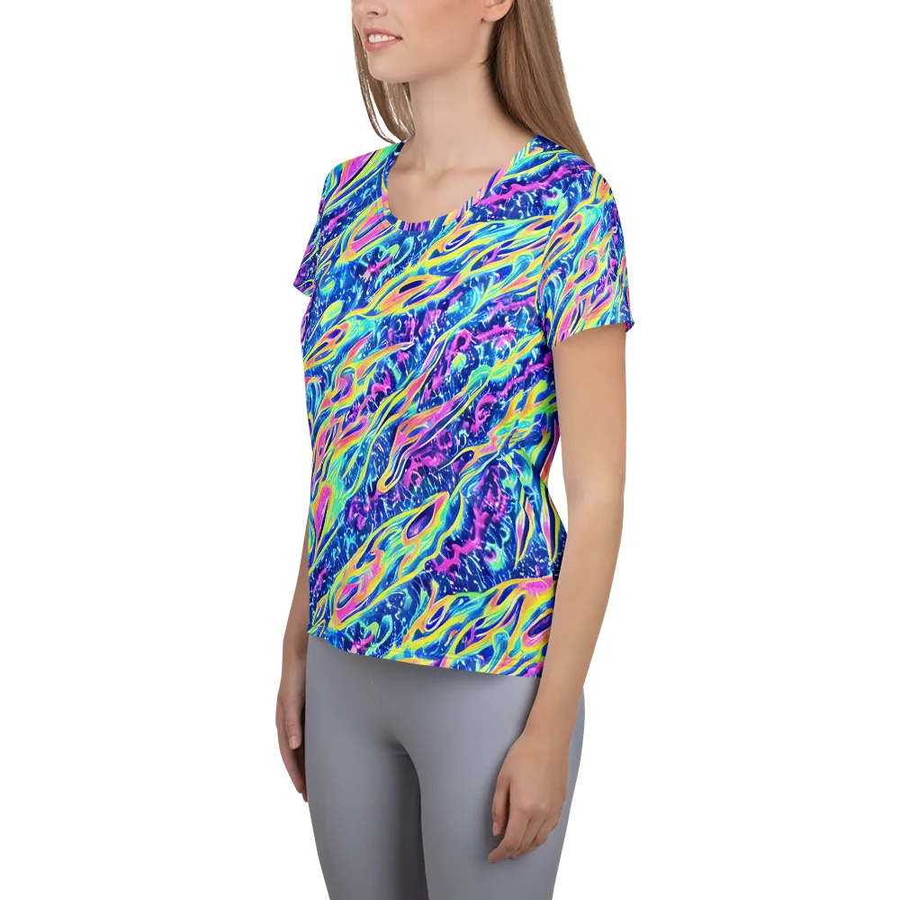 Luminous Rapids on Women's Athletic T-Shirt — Left