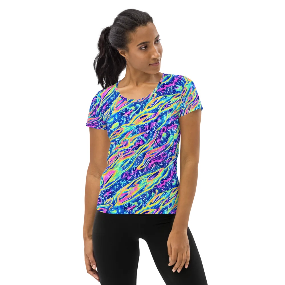 Luminous Rapids on Women's Athletic T-Shirt — Front