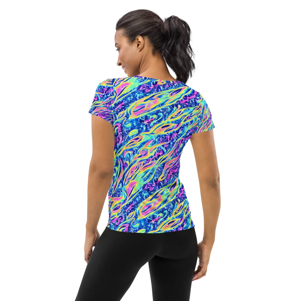 Luminous Rapids on Women's Athletic T-Shirt — Back
