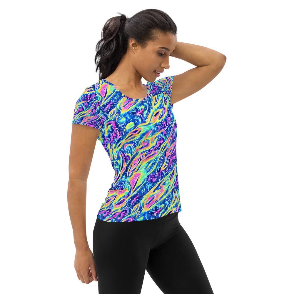 Luminous Rapids on Women's Athletic T-Shirt — Right