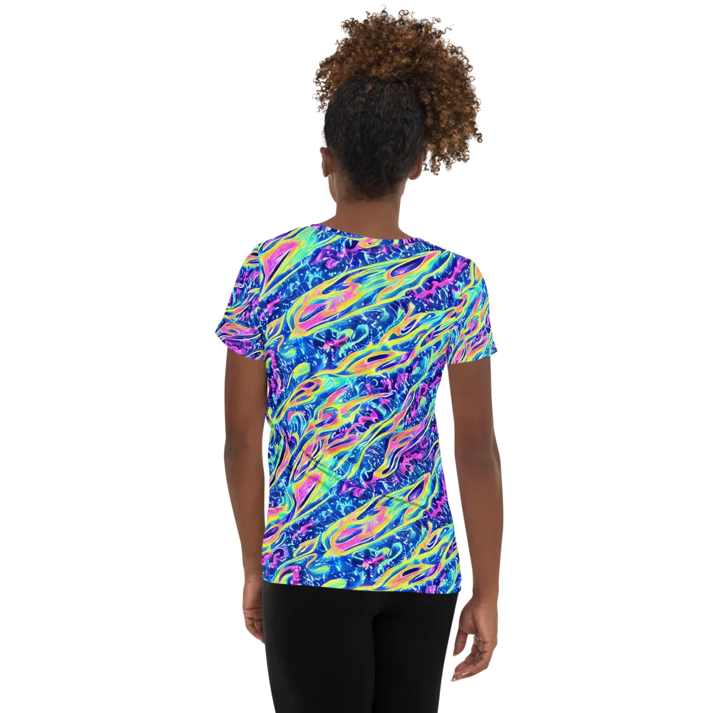 Luminous Rapids on Women's Athletic T-Shirt — Back