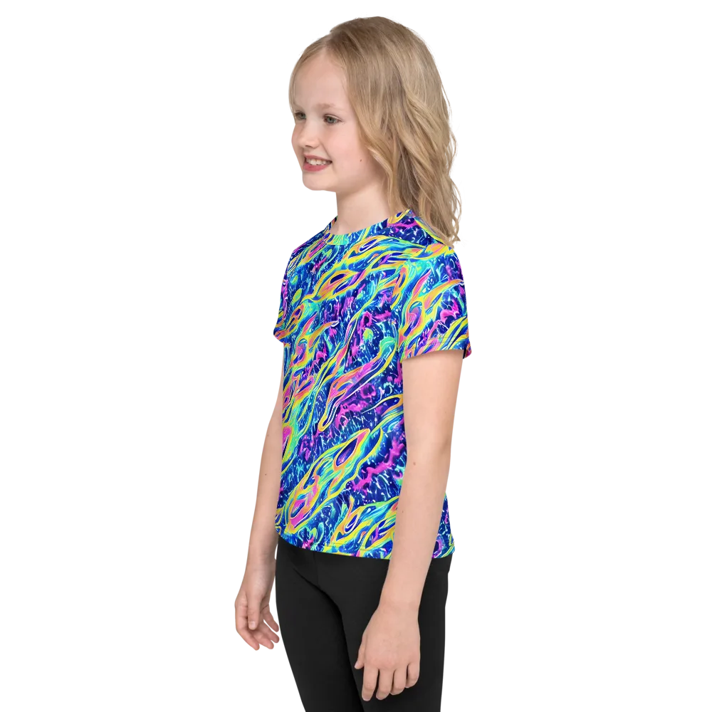 Luminous Rapids on Kids Crew Neck T-Shirt — Left