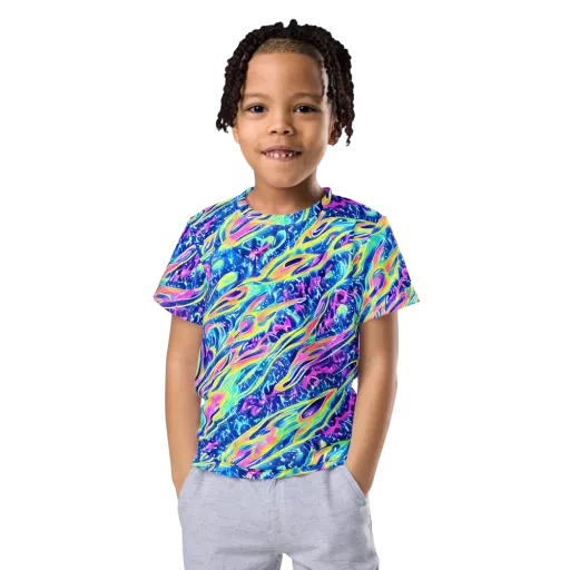Luminous Rapids on a Kids Crew Neck T-Shirt