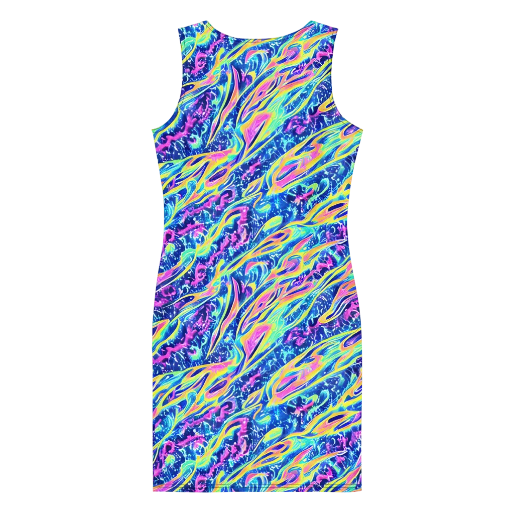 Luminous Rapids on Bodycon Dress — Back