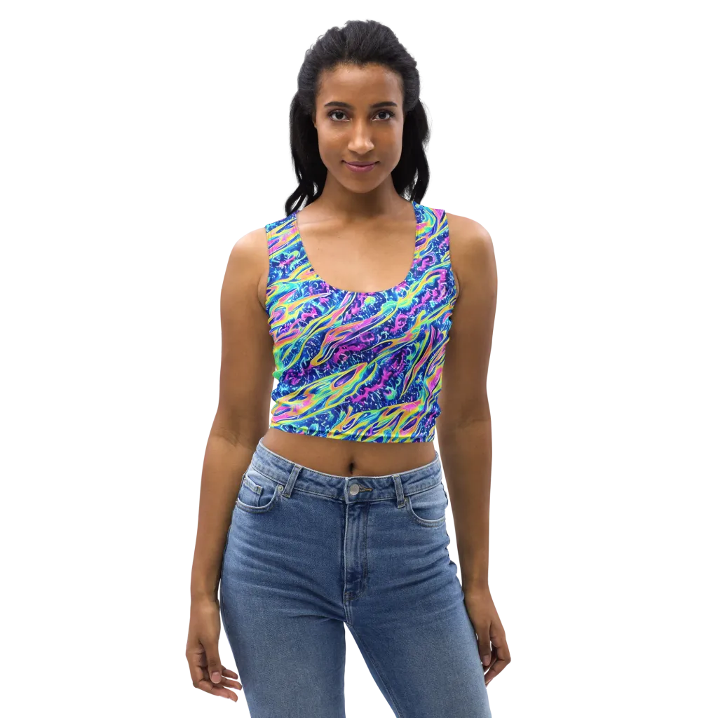 Luminous Rapids on Crop Top — Front