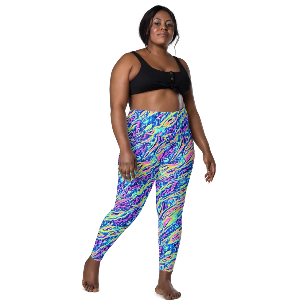 Luminous Rapids on Leggings with Pockets — Front