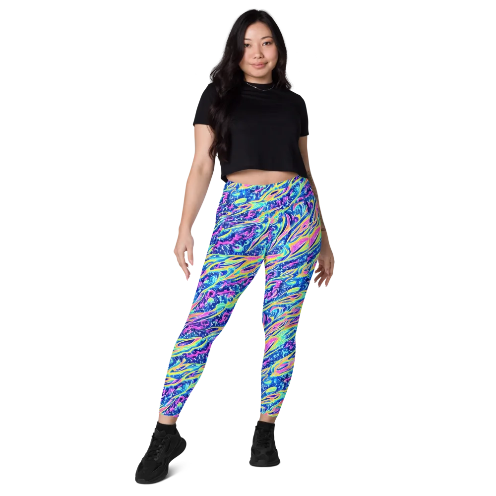 Luminous Rapids on Leggings with Pockets — Front