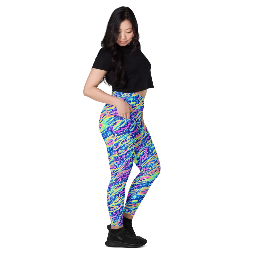 Luminous Rapids on Leggings with Pockets — Right