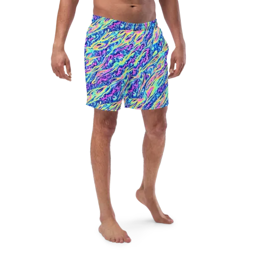 Luminous Rapids on a Swim Trunks