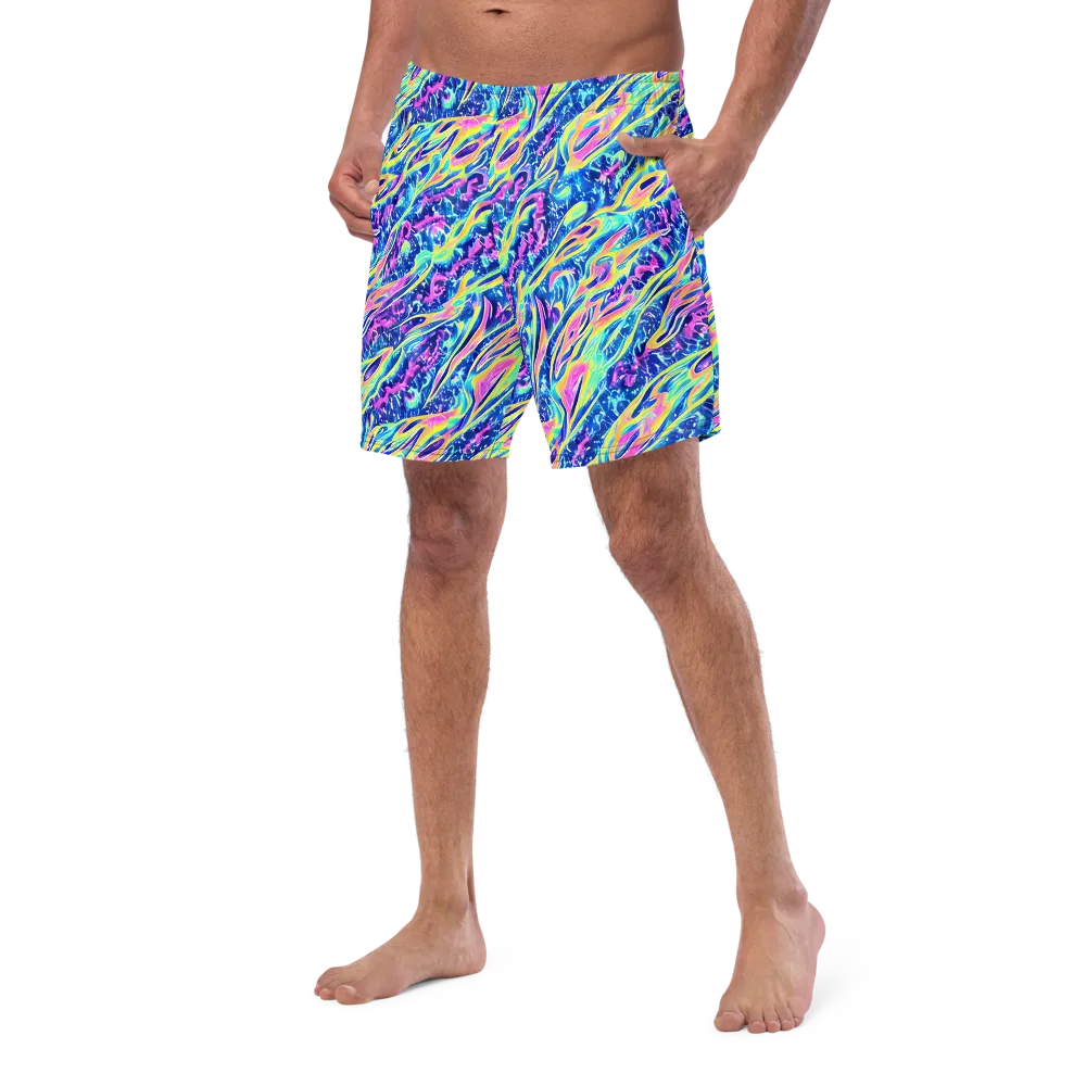 Luminous Rapids on Swim Trunks — Left Front