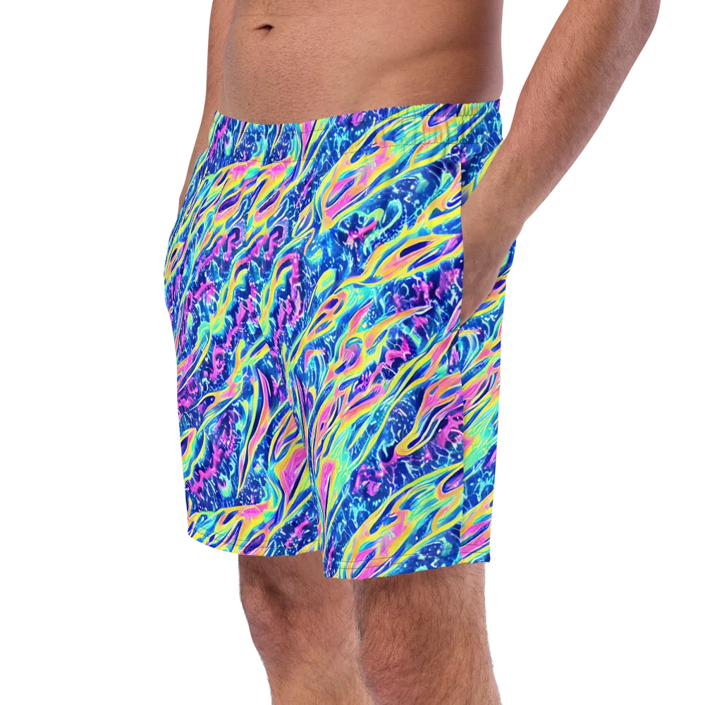 Luminous Rapids on Swim Trunks — Left Front
