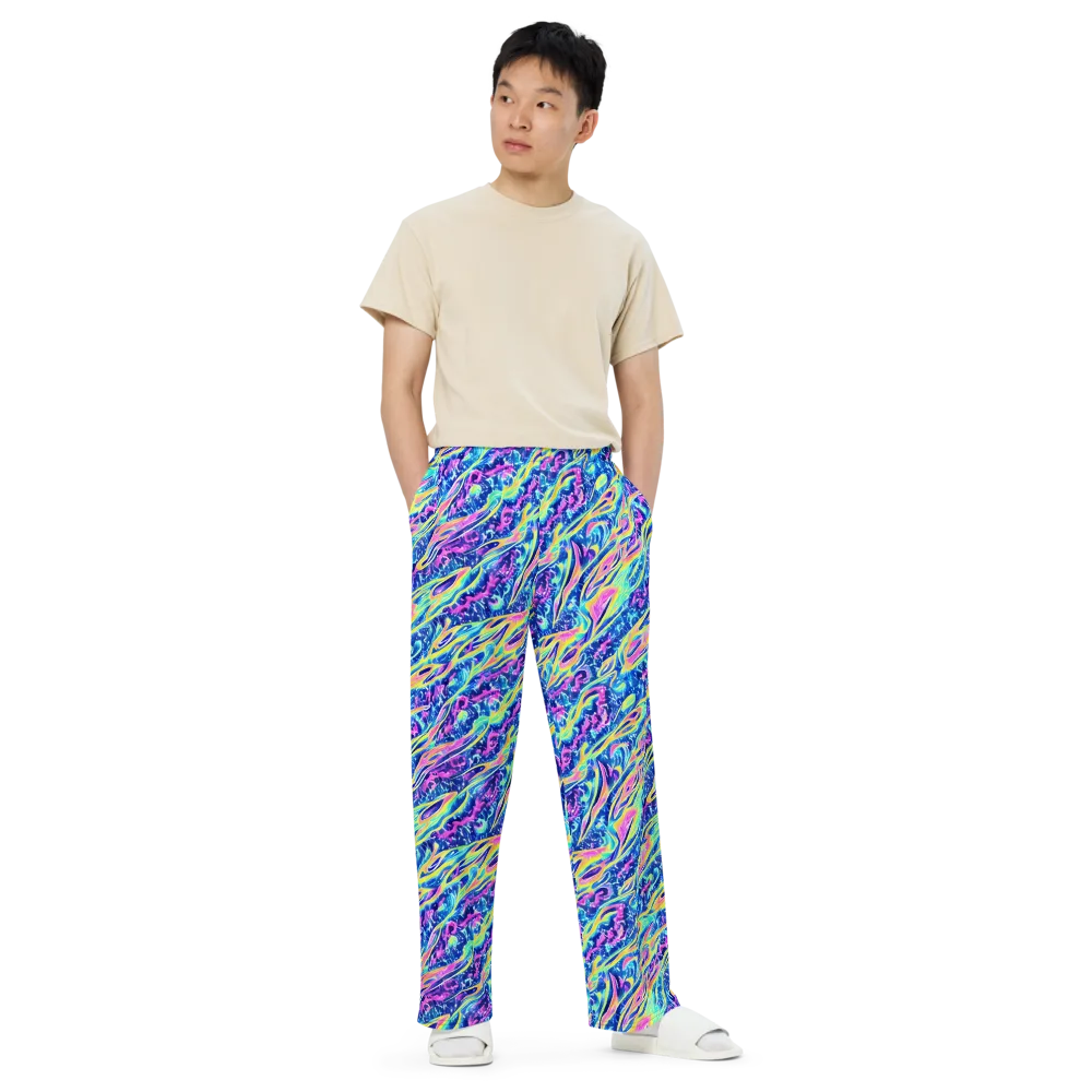 Luminous Rapids on Wide-Leg Pants — Front