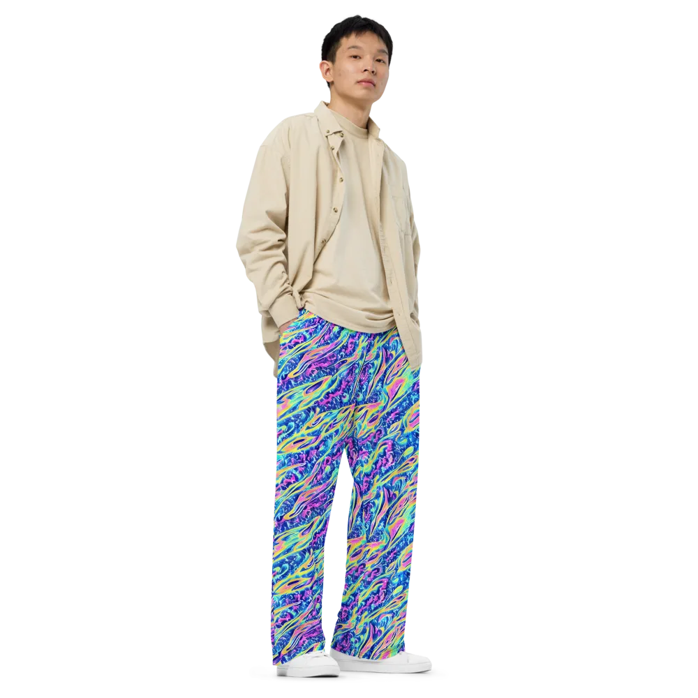 Luminous Rapids on Wide-Leg Pants — Right Front