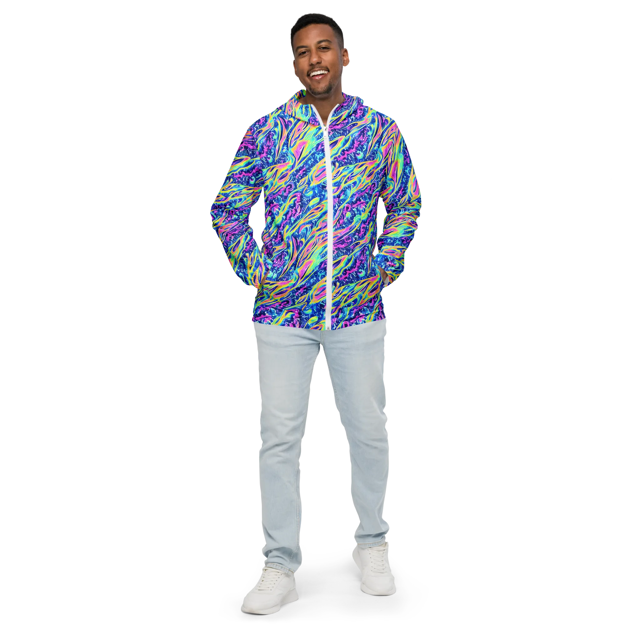 Luminous Rapids on Men's Windbreaker — Front