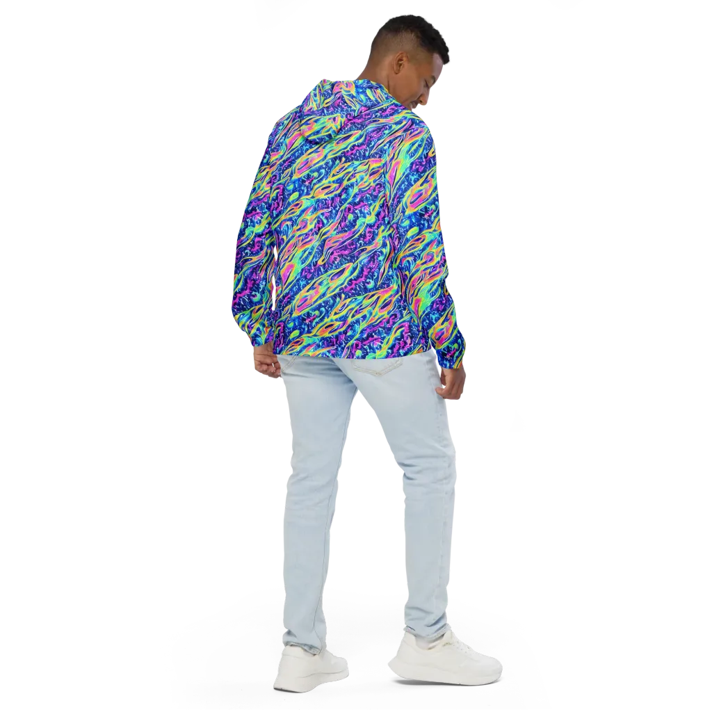 Luminous Rapids on Men's Windbreaker — Back