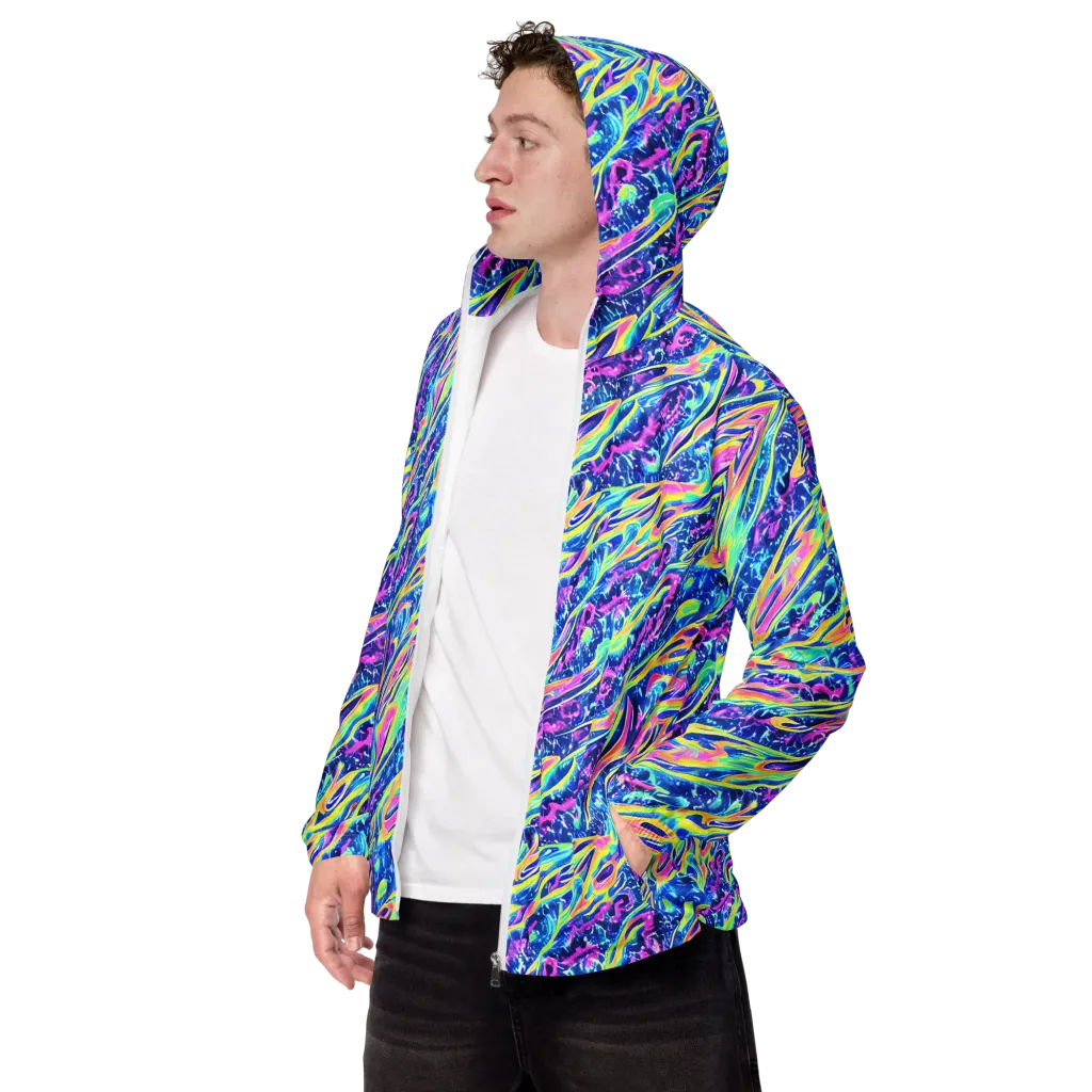 Luminous Rapids on Men's Windbreaker — Left Front