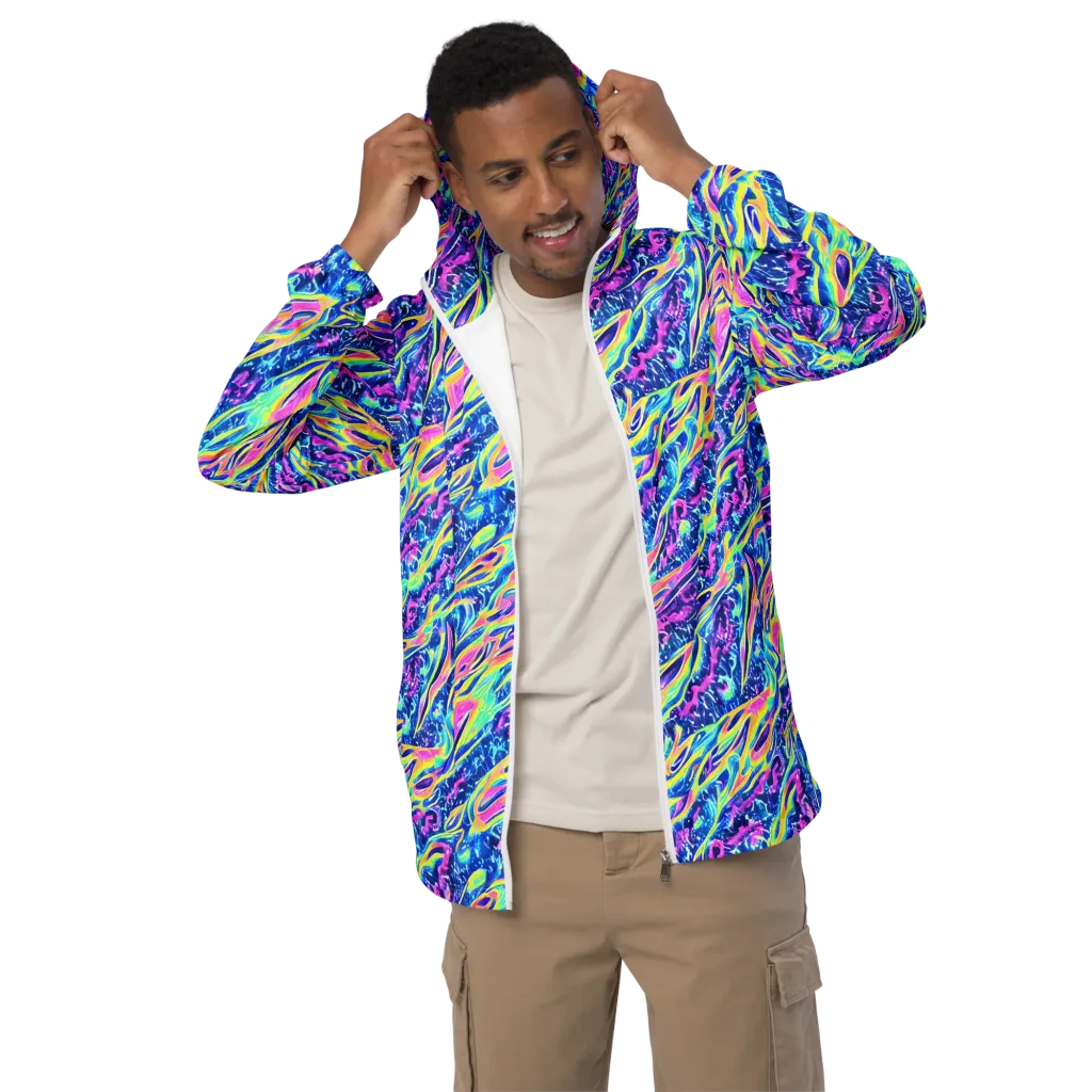 Luminous Rapids on Men's Windbreaker — Front