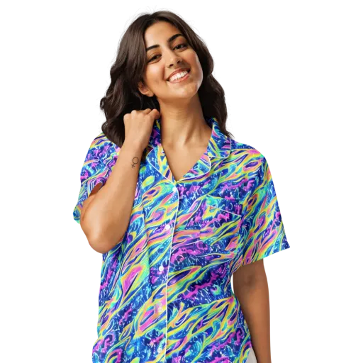 Luminous Rapids on a Women's Short Sleeve Pajama Top